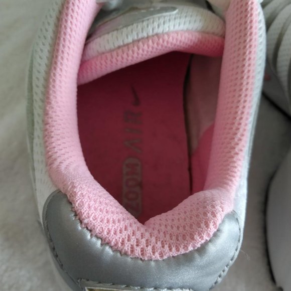 Women White Silver Pink Nike Zoom Air Sneakers 7 - Picture 5 of 11